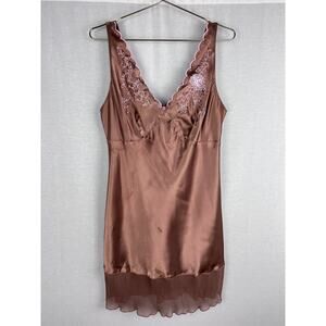 Vintage 80s 90s Inner Most Slip Dress Babydoll Embroidered Rose Coquette Fairy